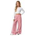 thumbnail image 1 of GiLiling Teen Girls Barrel Sweatpants High Waisted Fleece Baggy School Sweat Pants Barrel Leg Pants High Waisted Baggy Fit Pants (Pink, 11-12 Years), 1 of 7