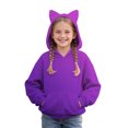 thumbnail image 1 of GiLiling Teen Girls Cute Cat Ear Hooded Sweatshirt Solid Color Long Sleeve Hoodie Pocket Toddler Fall Winter Pullover Kids (PP1, 5-6 Years), 1 of 4