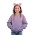 thumbnail image 1 of GiLiling Teen Girls Cute Cat Ear Hooded Sweatshirt Solid Color Long Sleeve Hoodie Pocket Toddler Fall Winter Pullover Kids (Pink, 3-4 Years), 1 of 4