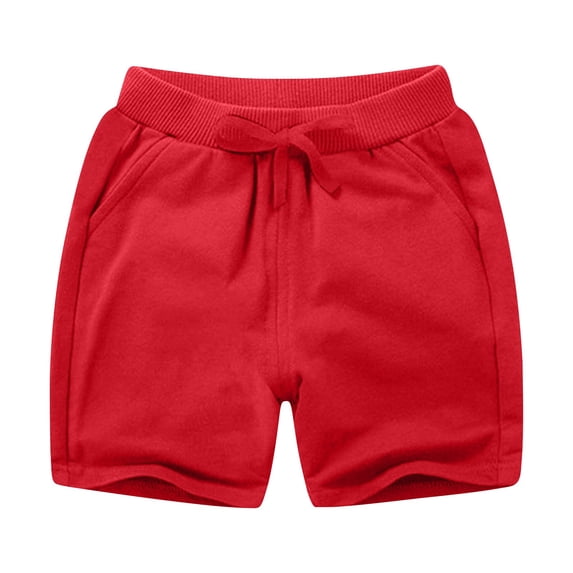 GiLiling Toddler Baby Boys Shorts Summer Solid Cotton Short for Kids Girls Childrens Sport Jogger Shorts Casual Pants (Red, 12-24 Months)