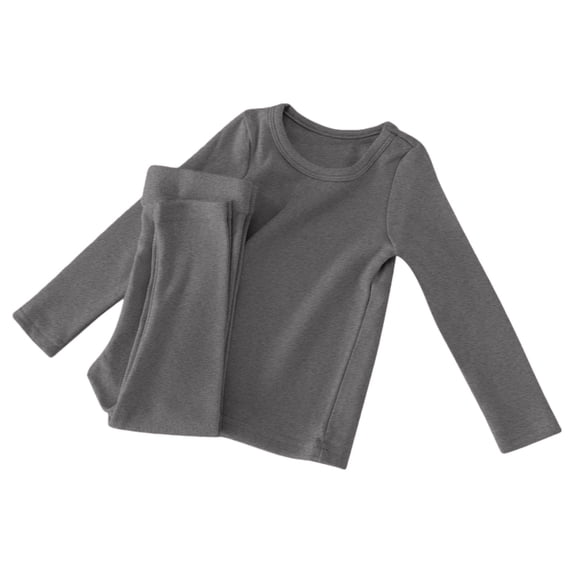 GiLiling Toddler Baby Girls Boys Thermal Underwear 2 Piece Set Winter Warm Crewneck Pullover and Elastic Pants Wear (Grey, 7-8 Years)