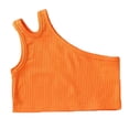 thumbnail image 1 of GiLiling Toddler Baby Girls Dance Tank Top One Shoulder Racerback Crop Shirt Sleeveless Sports Vest Summer Casual (Orange, 7-8 Years), 1 of 9