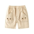 thumbnail image 1 of GiLiling Toddler Boys Cargo Shorts Elastic Waist Cotton Casual Shorts with Pockets for Kids Summer Playwear Daily Wear (Beige, 1-2 Years), 1 of 4