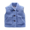 thumbnail image 1 of GiLiling Toddler Boys Girls Fleece Vest Kids Polar Fleece Zipper Jacket Sleevless Fall Winter Warm Outerwear with Pockets (Blue, 1-2 Years), 1 of 9