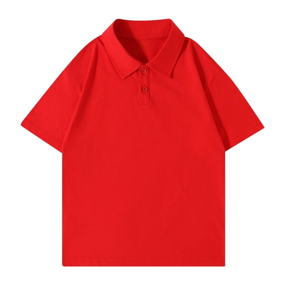 GiLiling Toddler Collared Short Sleeve Polo Soft Solid Dress Shirt for Baby Boys Girls Cute Summer Pocket Tee Tops (Red, 3-4 Years)