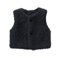 thumbnail image 1 of GiLiling Toddler Girls Boys Infant Fuzzy Teddy Vest Coat Furry Fleece V-Neck Sleeveless Gilet with Button Down Warm Plush Sherpa Outerwear (Black, 4-5 Years), 1 of 3