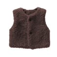 thumbnail image 1 of GiLiling Toddler Girls Boys Infant Fuzzy Teddy Vest Coat Furry Fleece V-Neck Sleeveless Gilet with Button Down Warm Plush Sherpa Outerwear (Coffee, 3-4 Years), 1 of 3