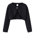 thumbnail image 1 of GiLiling Toddler Girls Cardigan Sweater Bolero Shrug Baby Kids Long Sleeve Cropped Dress up Button Closure Jacket Tops (Black, 6-12 Months), 1 of 3