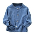 thumbnail image 1 of GiLiling Toddler Girls Cardigan Sweater Crewneck Basic Solid Button Knit Cardigan Cotton Long Sleeve Tops Outerwear (BU2, 3-4 Years), 1 of 9