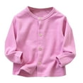 thumbnail image 1 of GiLiling Toddler Girls Cardigan Sweater Crewneck Basic Solid Button Knit Cardigan Cotton Long Sleeve Tops Outerwear (Pink, 4-5 Years), 1 of 3