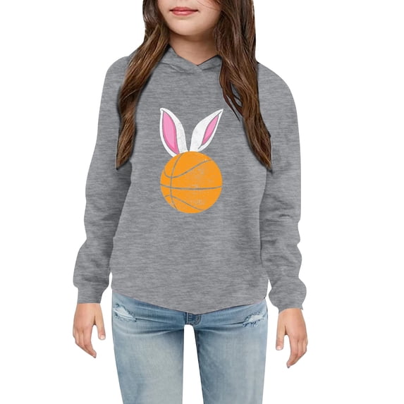 GiLiling Toddler Kids Girls Boys Cute Printed Hooded Pullover Sweatshirt, Casual Yoga Sports Top for Children Soft Breathable Daily Wear (Grey, 2-3 Years)