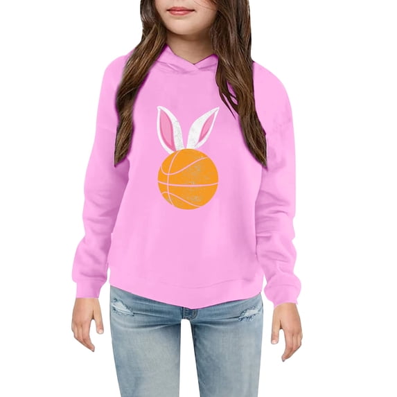 GiLiling Toddler Kids Girls Boys Cute Printed Hooded Pullover Sweatshirt, Casual Yoga Sports Top for Children Soft Breathable Daily Wear (RD2, 9-10 Years)