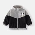 thumbnail image 1 of GiLiling Toddler Kids Sun Protection Athletic Jacket Dry Fit Zip Up Long Sleeve Cartoon Color Block Summer Light Coat Outdoor (Grey, 4-5 Years), 1 of 4
