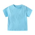 thumbnail image 1 of GiLiling Toddler T Shirts Cotton Summer Basic T Shirts Boys Girls Tee Undershirt Short Sleeve Crew Neck Shirt (Light Blue, 2-3 Years), 1 of 5