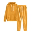 thumbnail image 1 of GiLiling Tracksuit for Girls Set, 2-Piece Outfit with Pocket Hoodie and Pants, Fall Jogging Workout Set for Kids (Gold, 7-8 Years), 1 of 7