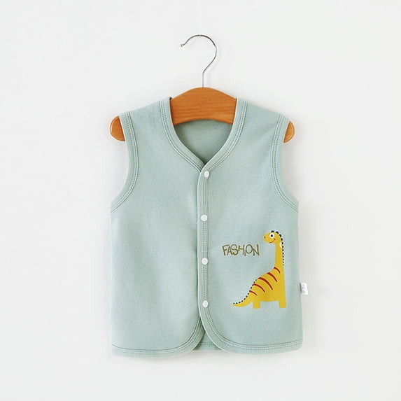 GiLiling Unisex Baby Sweater Vest Knitted Soft Uniform Cotton V-Neck Sleveeless Autumn and Winter Waistcoat (Green, 3-6 Months)