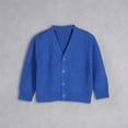 thumbnail image 1 of GiLiling Unisex Kids V Neck Knitted Cardigan, Solid Color Button Down Long Sleeve Sweater Coat, Casual Outerwear for Boys Girls Daily Wear (Blue, 6-12 Months), 1 of 8