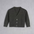 thumbnail image 1 of GiLiling Unisex Kids V Neck Knitted Cardigan, Solid Color Button Down Long Sleeve Sweater Coat, Casual Outerwear for Boys Girls Daily Wear (Dark Gray, 9-10 Years), 1 of 8