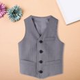 thumbnail image 1 of GiLiling Vest for Boys Girls Fall Lightweight Casual Uniform Jacket Underarm Top Fashion School Gilet Sleeveless Waistcoat Coat (Grey, 13-14 Years), 1 of 6