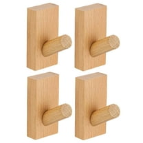 GiLiling Wooden Wall Hooks 4 Pack Wooden Coat Decorative Hooks Wall Mounted for Hanging Clothes Bags Hats Wood Coat Hanger for Hanging Hat Towel Bag Rope