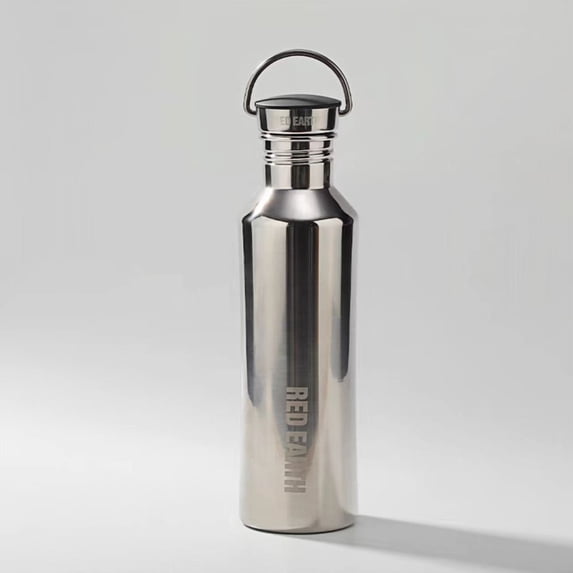 GiNT 20 oz Silver Wide Mouth Stainless Steel Sports Water Bottle with Handle Lid, Vacuum Insulated Leakproof Flask for Hot Cold Drinks, Travel, Gym and Outdoor