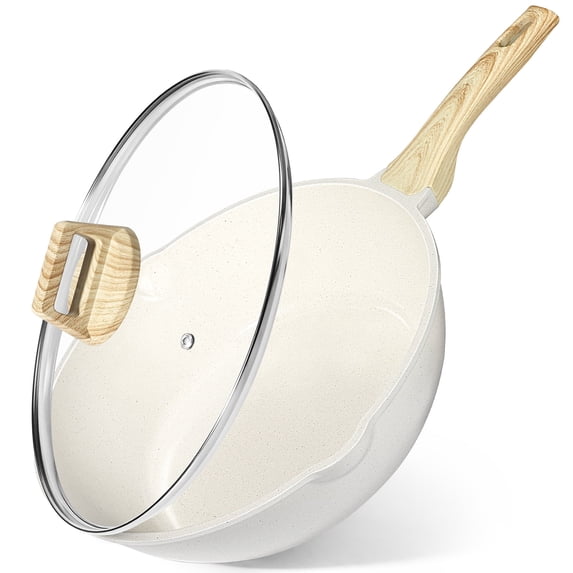 GiPP Nonstick Deep Frying Pan 9.5 Inch Saute Pan with Lid,Easy to Clean,Compatible with All Stovetops,with Heat-Resistant Handle