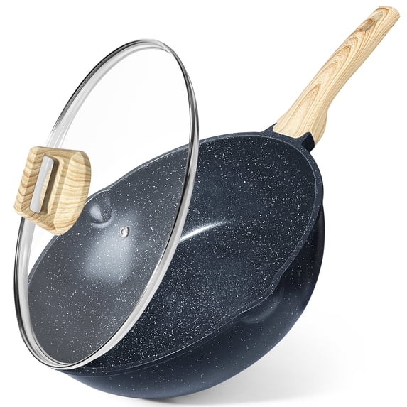 GiPP Nonstick Deep Frying Pan 9.5 Inch Saute Pan with Lid,Easy to Clean,Compatible with All Stovetops,with Heat-Resistant Handle