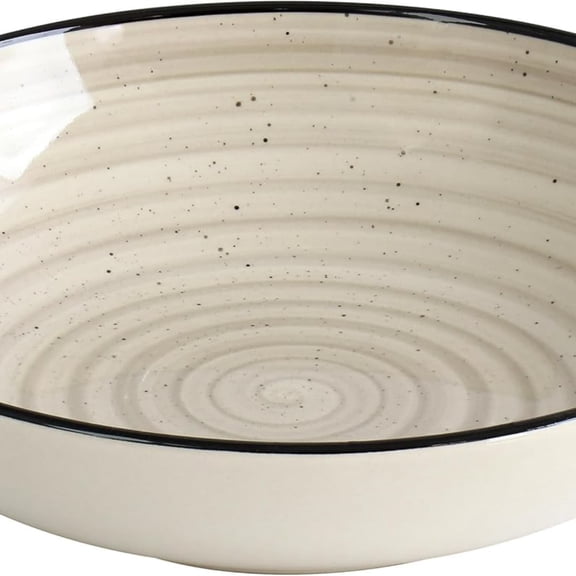 Gia 24 Piece Round Stoneware Dinnerware Set in Cream