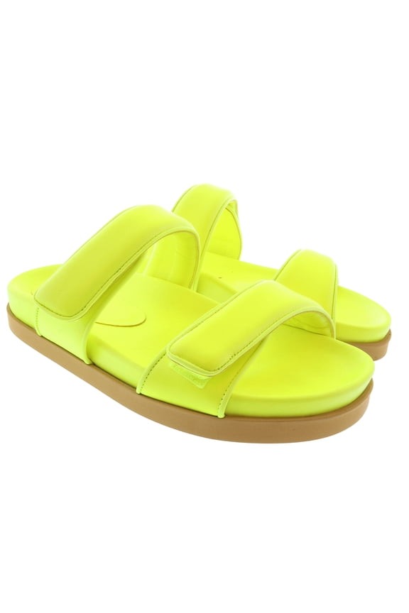 Gia Borghini Acid Lime Gia x Pernille Double Strap Leather Slides 8 for Mens