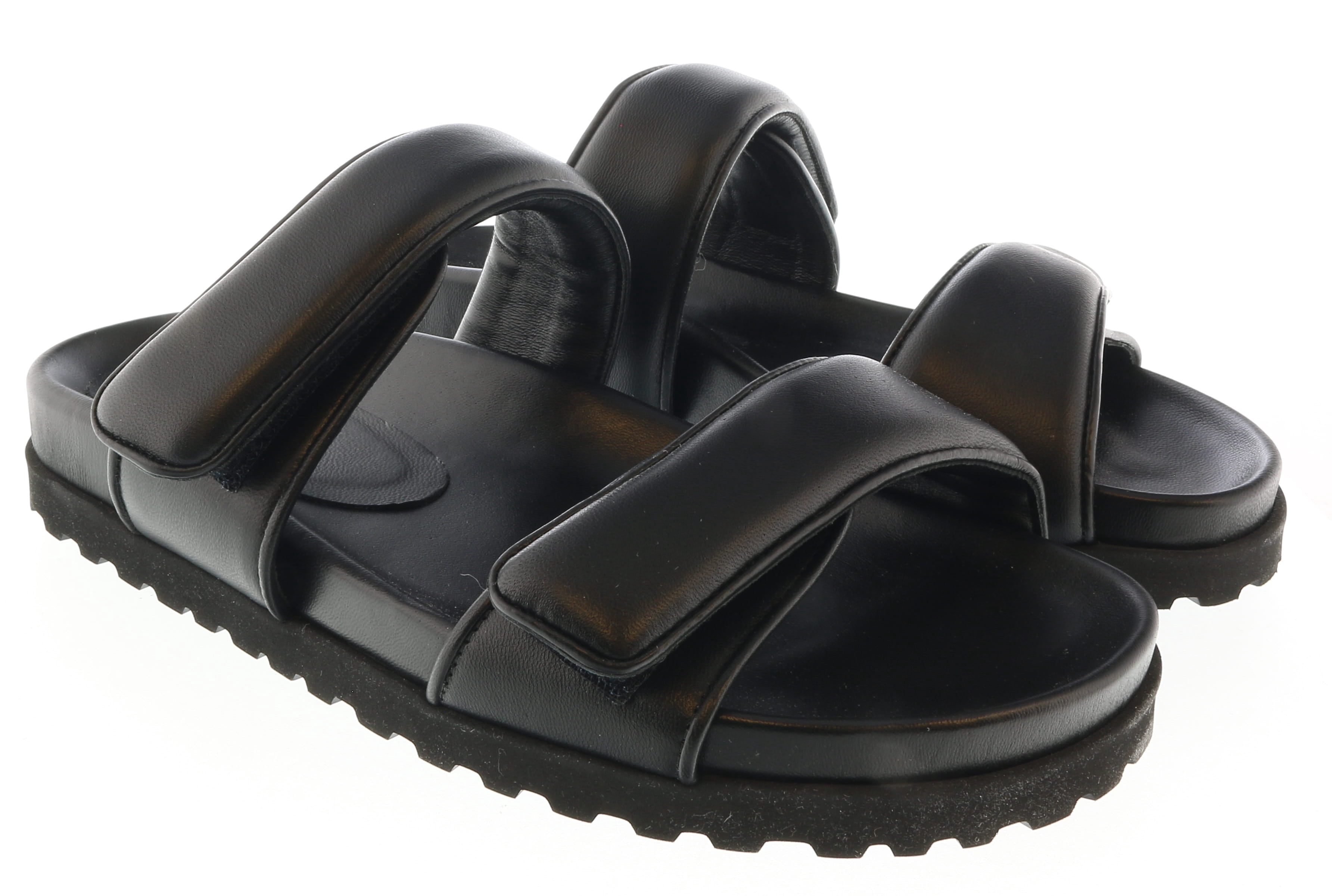 Gia Borghini quilted leather slide in black. Excellent 