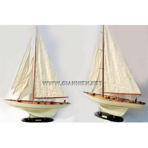 Gia Nhien YT0002P-80 Shamrock Painted Wooden Sailing Boat