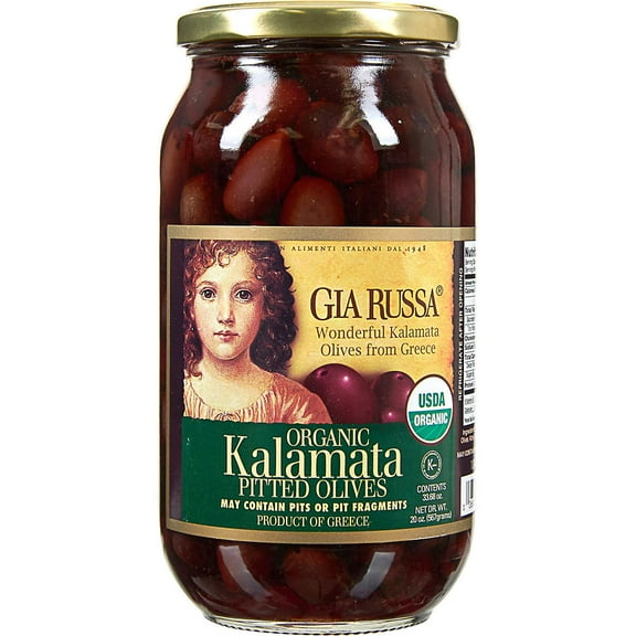 Gia Russa Organic Kalamata Pitted Olives, 33.68 oz