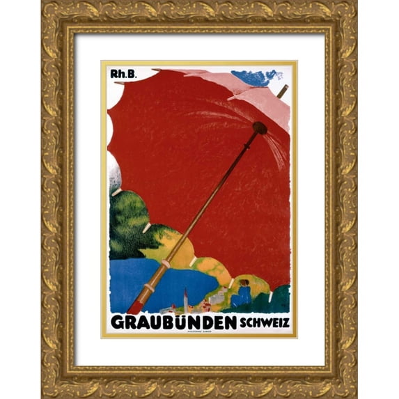 Giacometti, Augusto 14x18 Gold Ornate Wood Framed with Double Matting Museum Art Print Titled - Graubunden / Schweiz