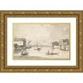 thumbnail image 1 of Giacomo Guardi 24x16 Gold Ornate Framed and Double Matted Museum Art Print Titled - The Island of Burano (1764-1835), 1 of 4