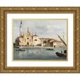 thumbnail image 1 of Giacomo Guardi 24x19 Gold Ornate Framed and Double Matted Museum Art Print Titled - View of the Island of Santa Maria Delle Grazie, 1 of 4