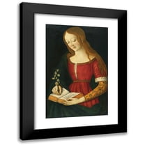 Giacomo Pacchiarotto 11x14 Black Modern Framed Museum Art Print Titled - A Young Lady Writing in a Hymnal