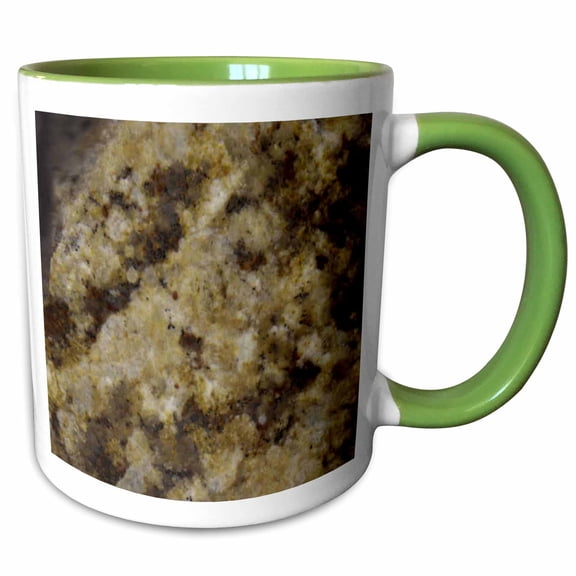 3drose, Giallo Farfalla Granite Print, 11oz Two-tone Green Mug