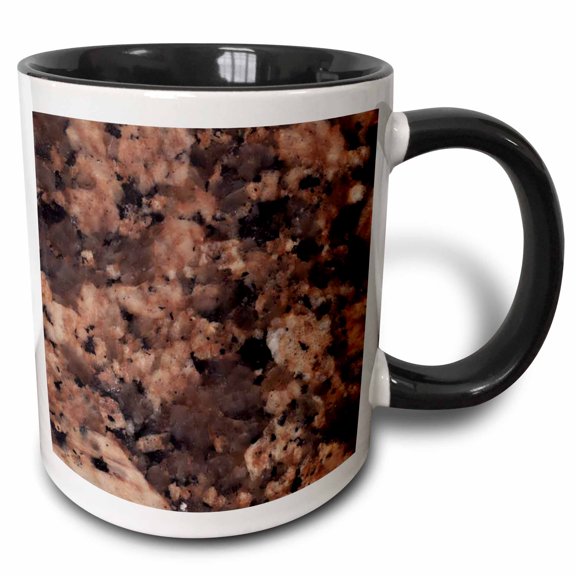 3drose, Giallo Fiorito Granite Print, 11oz Two-tone Black Mug
