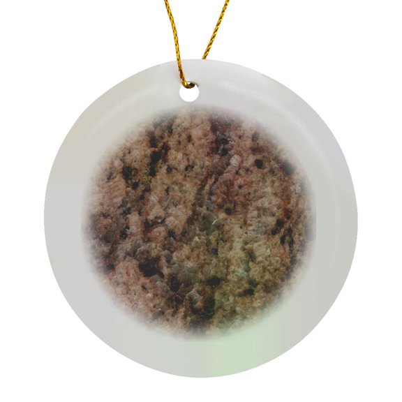 3drose, Giallo Veneziano Granite Print, Circle Porcelain Ornament