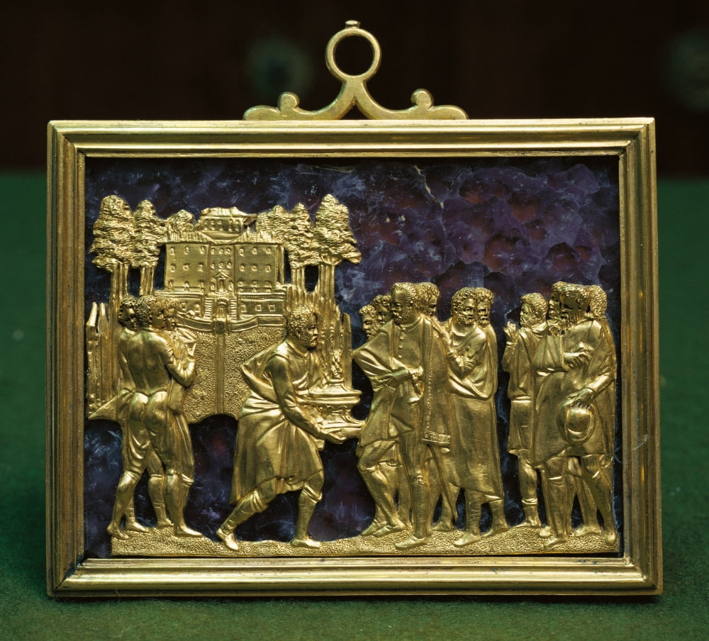 Giambologna Shows The Model Of A Fountain For The Villa Pratolino Canvas Art - (24 x 18)