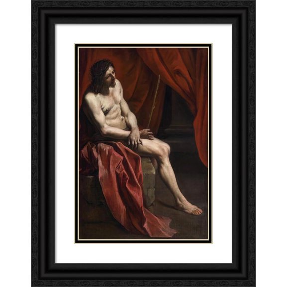 Gian Lorenzo Bernini 17x24 Black Ornate Framed Double Matted Museum Art Print Titled: Christ Mocked