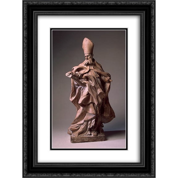 Gian Lorenzo Bernini 2x Matted 18x24 Black Ornate Framed Art Print 'St. Augustine'