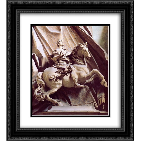 Gian Lorenzo Bernini 2x Matted 20x22 Black Ornate Framed Art Print 'Constantine the Great'