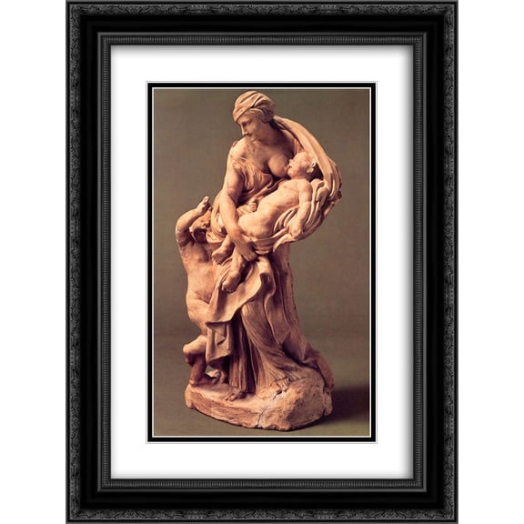 Gian Lorenzo Bernini 2x Matted 20x24 Black Ornate Framed Art Print 'Charity Tomb of Urban VIII'