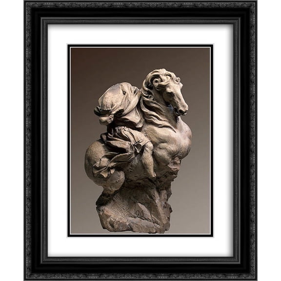 Gian Lorenzo Bernini 2x Matted 20x24 Black Ornate Framed Art Print 'The Emperor Constantine'