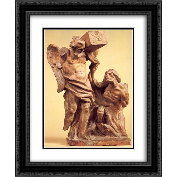 Gian Lorenzo Bernini 2x Matted 20x24 Black Ornate Framed Art Print 'Time Arrested by Death'