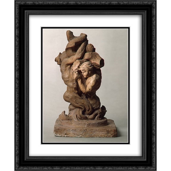 Gian Lorenzo Bernini 2x Matted 20x24 Black Ornate Framed Art Print 'Tritons with Dolphins'