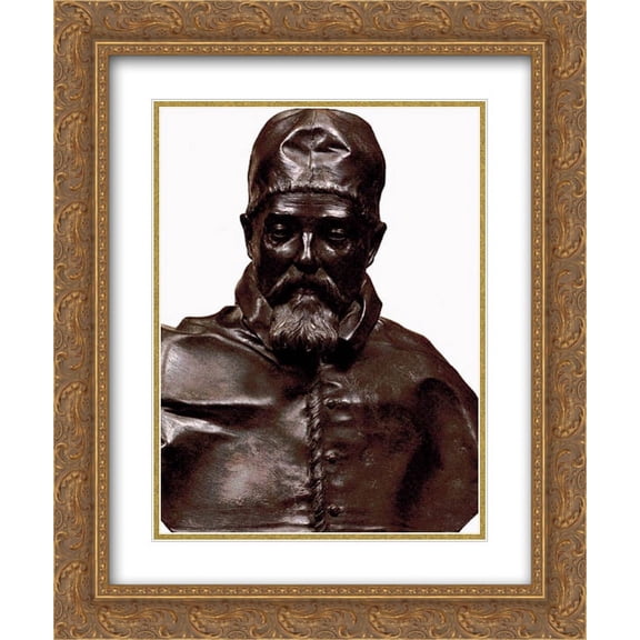 Gian Lorenzo Bernini 2x Matted 20x24 Gold Ornate Framed Art Print 'Bust of Pope Urban VIII '