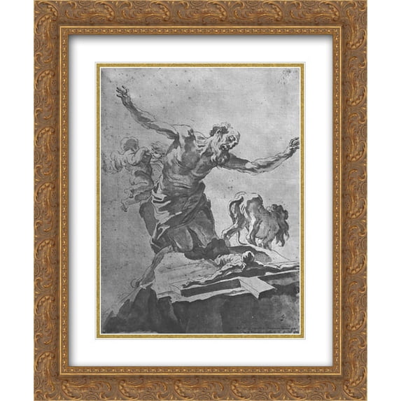 Gian Lorenzo Bernini 2x Matted 20x24 Gold Ornate Framed Art Print 'St. Jerome '