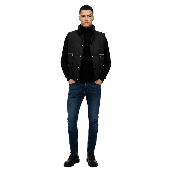 GianFranco Ferre X-large Nero Black Sleeveless Jacket for mens